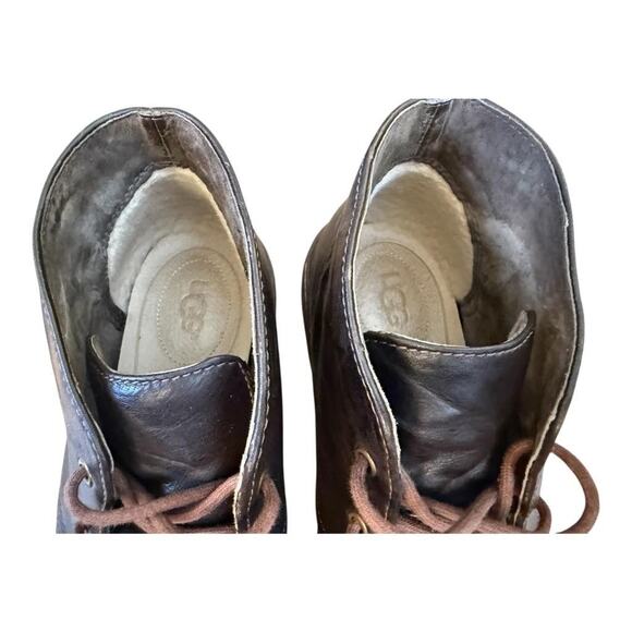 Ugg Leighton Desert Chukka Boot Men size 12 Brown Leather - Picture 4 of 8